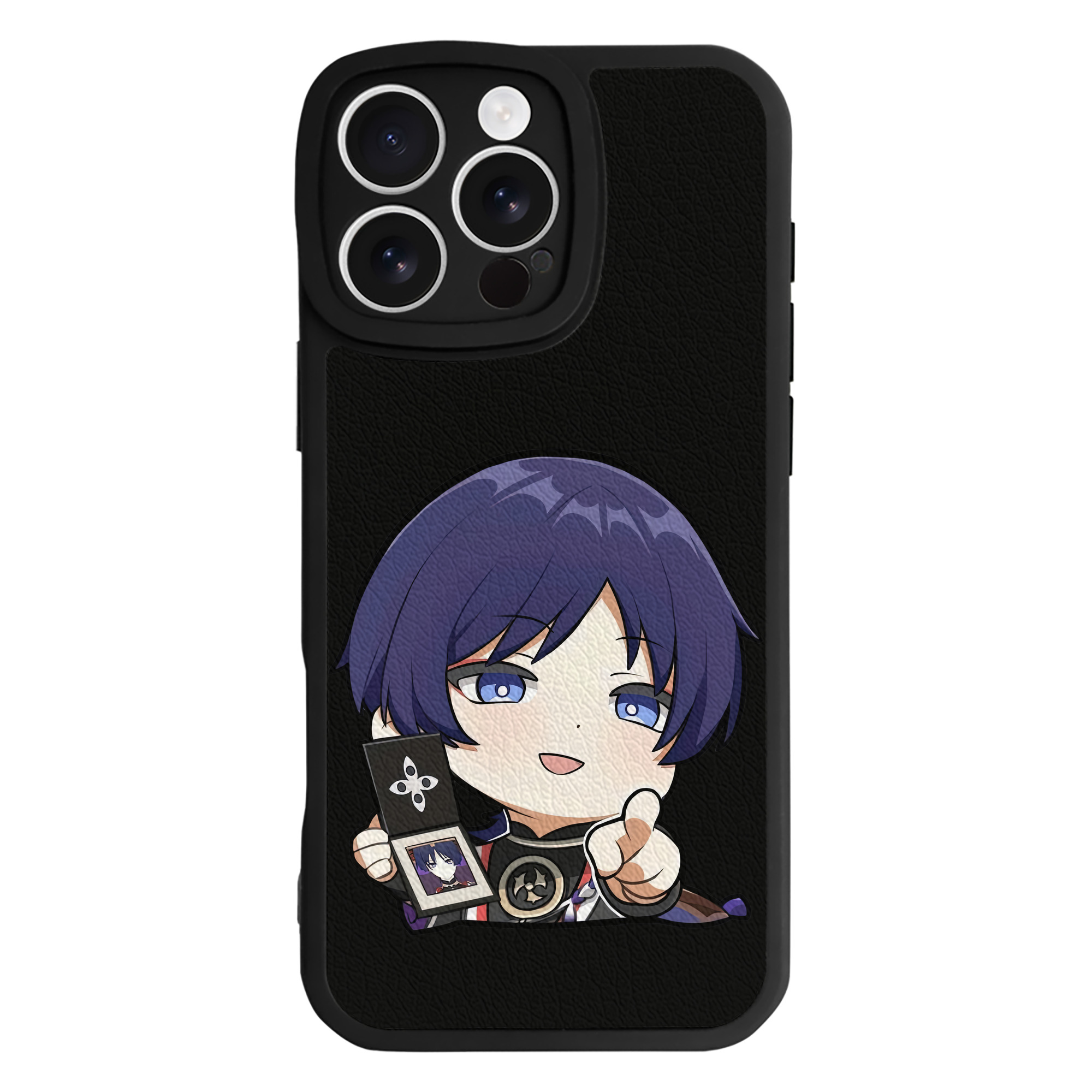 げんし神 さんペい genshin Sanpei 【iPhone 16シリーズ対応】シリコンスマホケース（レザー調） 材質：シリコン